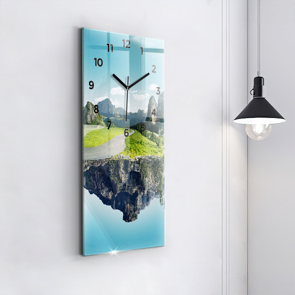 Modern vertical wall clock Flying Island