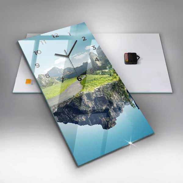 Modern vertical wall clock Flying Island