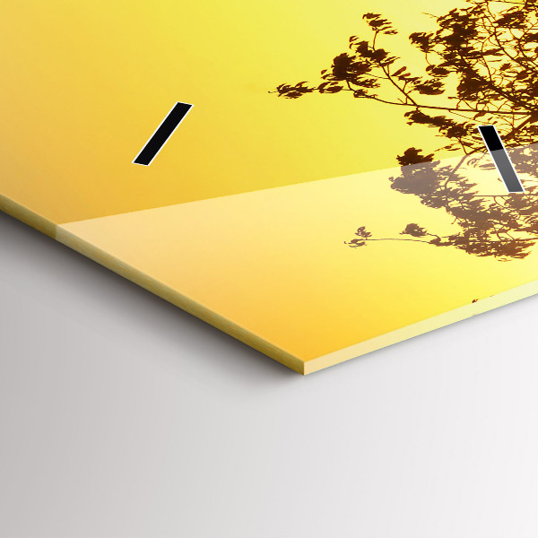 Modern vertical wall clock Fog at sunrise