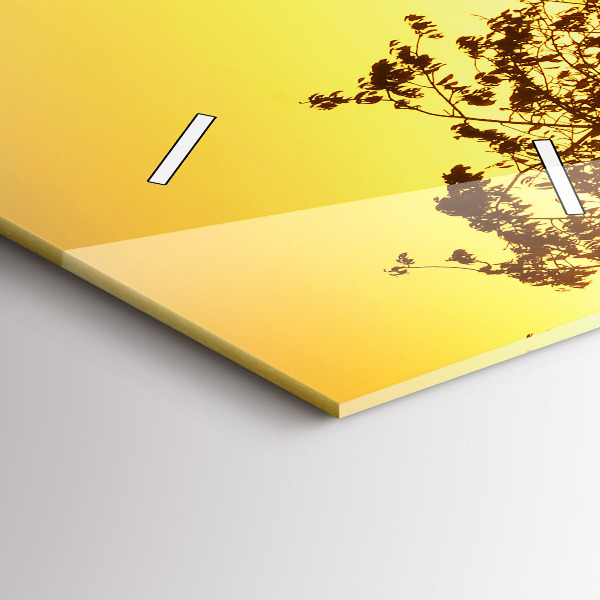 Modern vertical wall clock Fog at sunrise