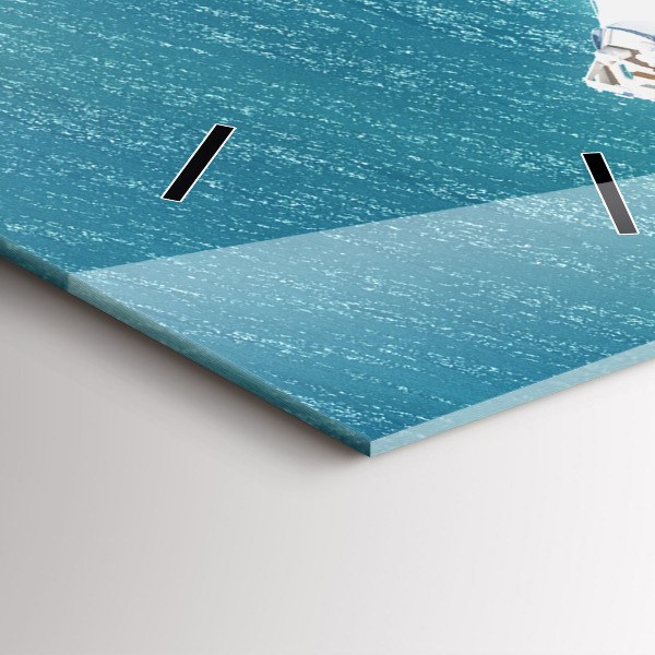 Modern vertical wall clock Heart Island