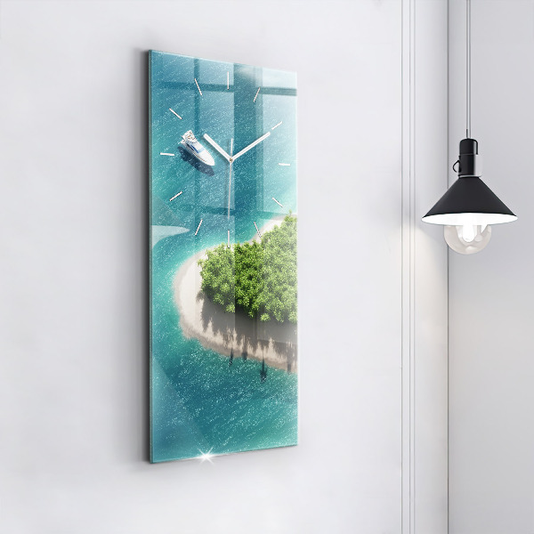 Modern vertical wall clock Heart Island