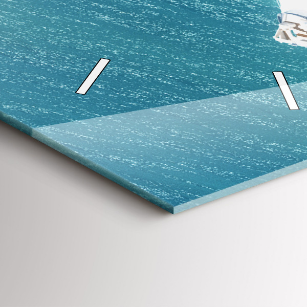 Modern vertical wall clock Heart Island