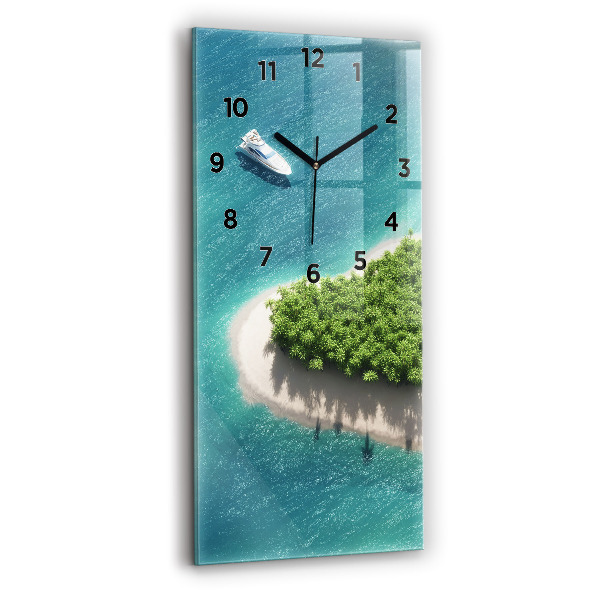 Modern vertical wall clock Heart Island