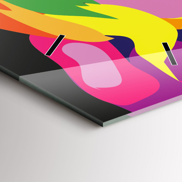 Modern vertical wall clock Colorful elephant