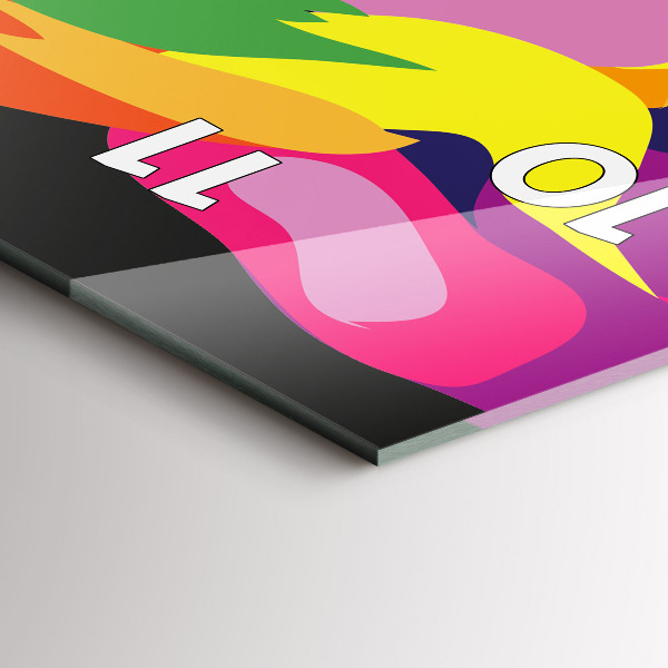 Modern vertical wall clock Colorful elephant
