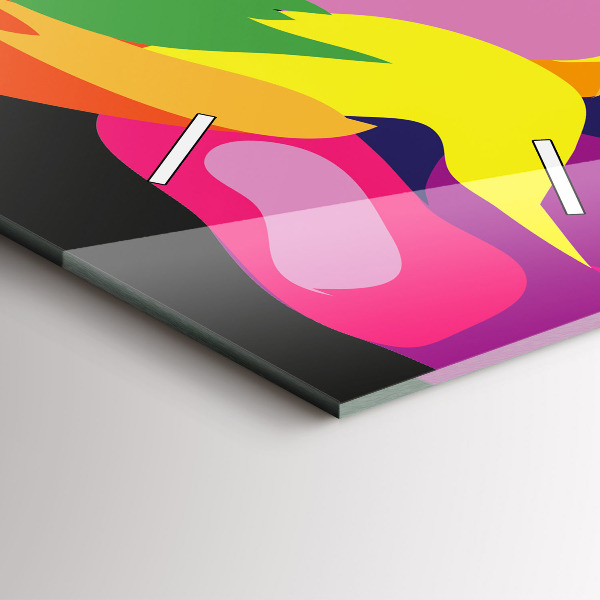 Modern vertical wall clock Colorful elephant