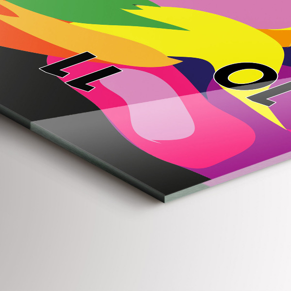 Modern vertical wall clock Colorful elephant