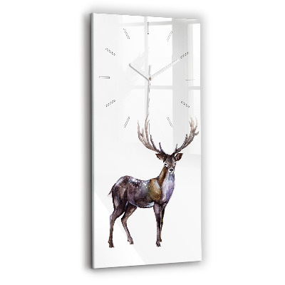 Modern vertical wall clock Deer king of the wilderness