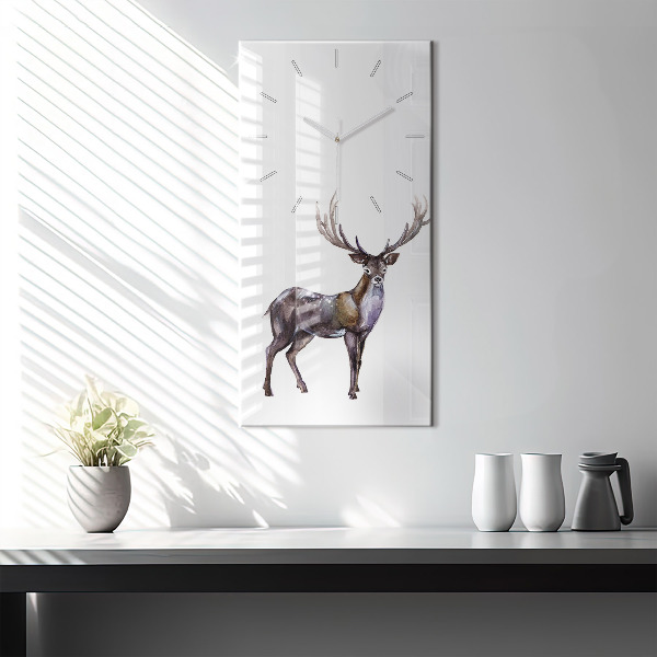 Modern vertical wall clock Deer king of the wilderness