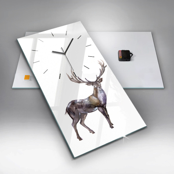 Modern vertical wall clock Deer king of the wilderness