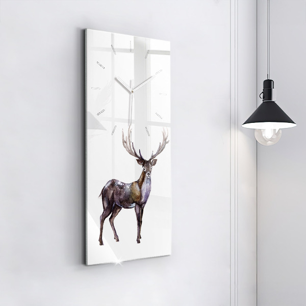 Modern vertical wall clock Deer king of the wilderness