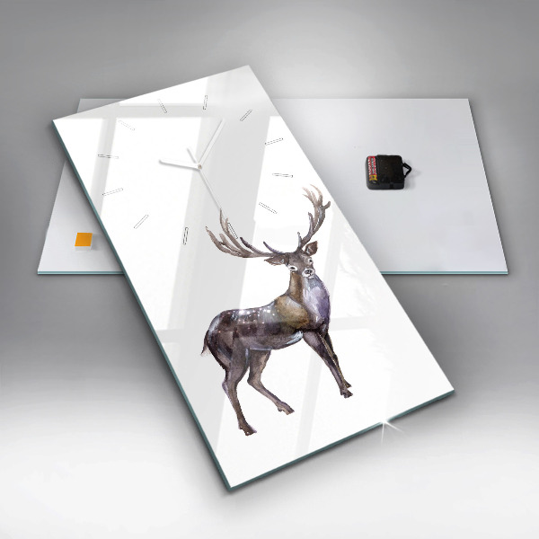 Modern vertical wall clock Deer king of the wilderness