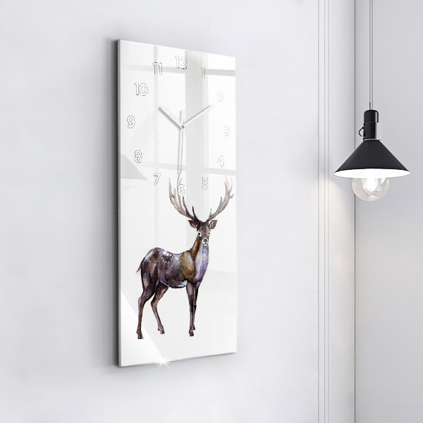 Modern vertical wall clock Deer king of the wilderness
