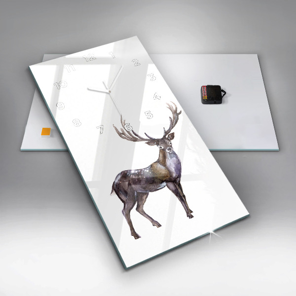 Modern vertical wall clock Deer king of the wilderness