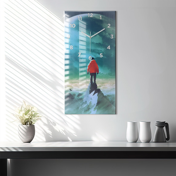 Modern vertical wall clock Man in the moon