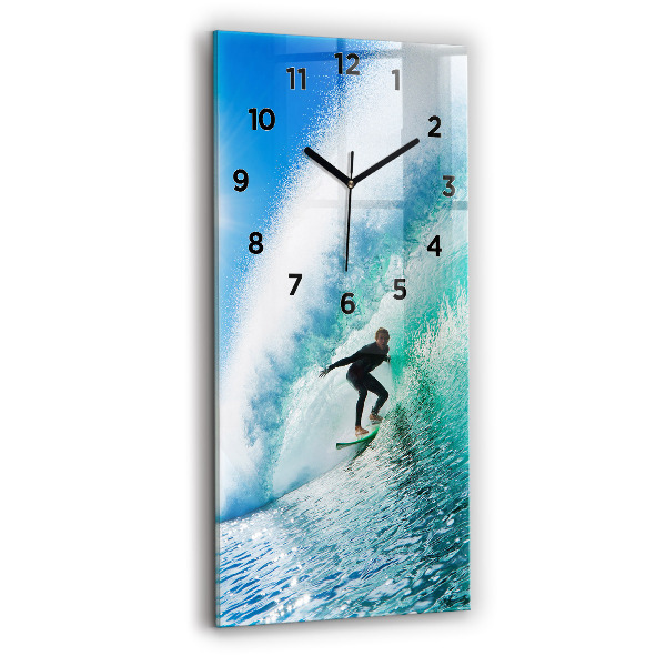 Modern vertical wall clock Surfing in Hawaii