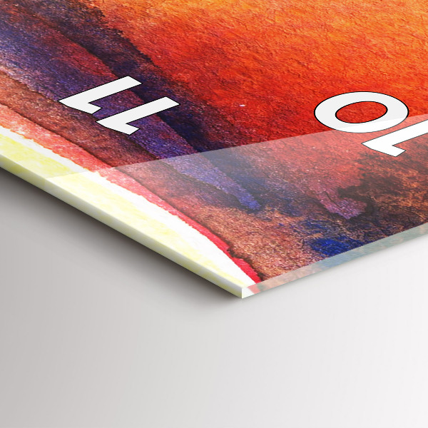 Modern vertical wall clock Woman in a hat