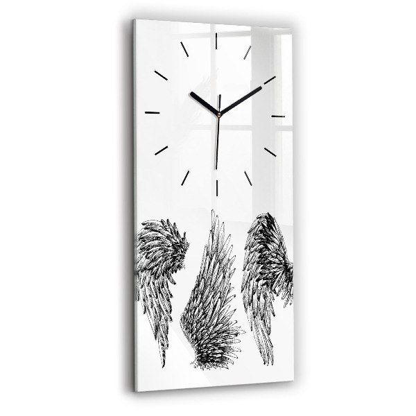 Modern vertical wall clock Angel wings