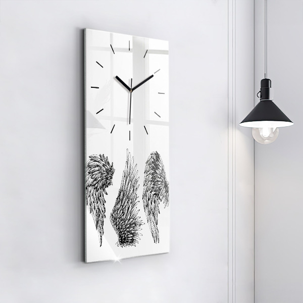 Modern vertical wall clock Angel wings