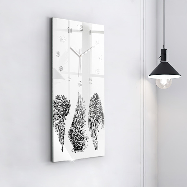 Modern vertical wall clock Angel wings