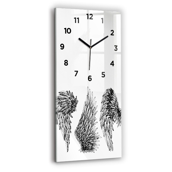 Modern vertical wall clock Angel wings