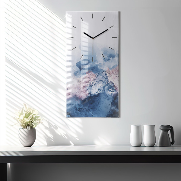 Modern vertical wall clock Abstract mountain ranges