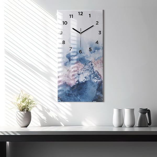 Modern vertical wall clock Abstract mountain ranges