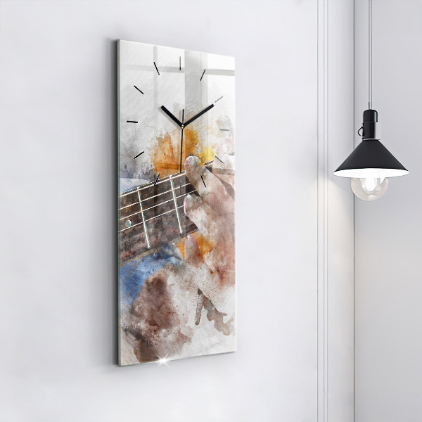 Modern vertical wall clock Guitar Graphics