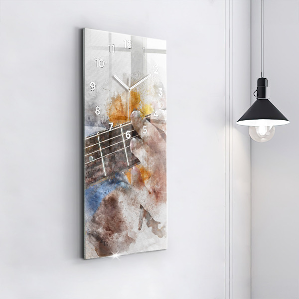 Modern vertical wall clock Guitar Graphics