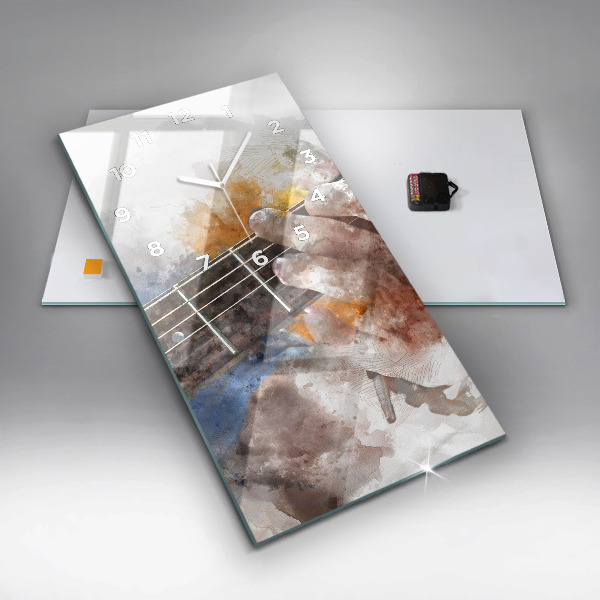 Modern vertical wall clock Guitar Graphics