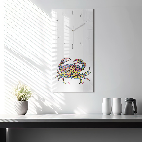 Modern vertical wall clock Ethnic crab