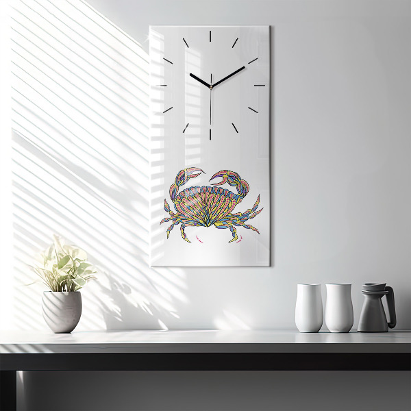 Modern vertical wall clock Ethnic crab