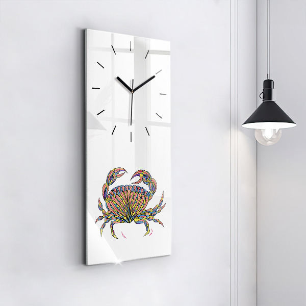 Modern vertical wall clock Ethnic crab