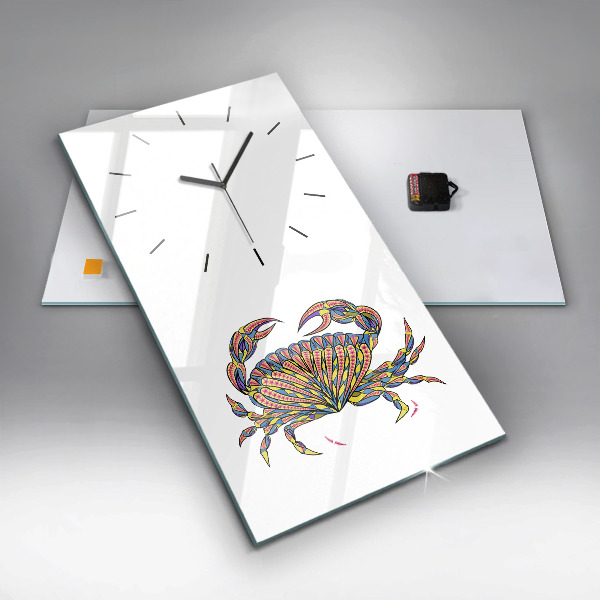 Modern vertical wall clock Ethnic crab