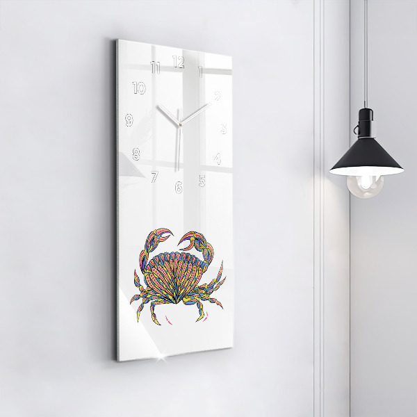 Modern vertical wall clock Ethnic crab