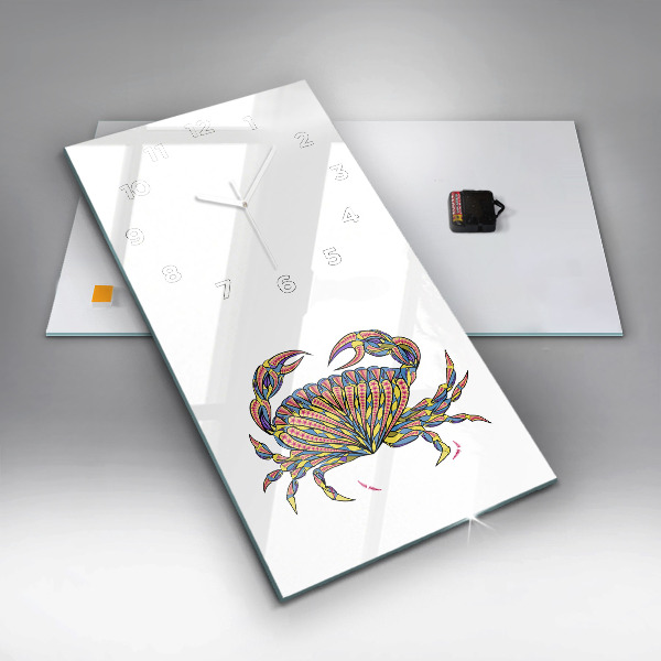 Modern vertical wall clock Ethnic crab