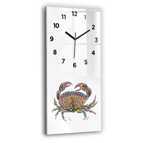 Modern vertical wall clock Ethnic crab