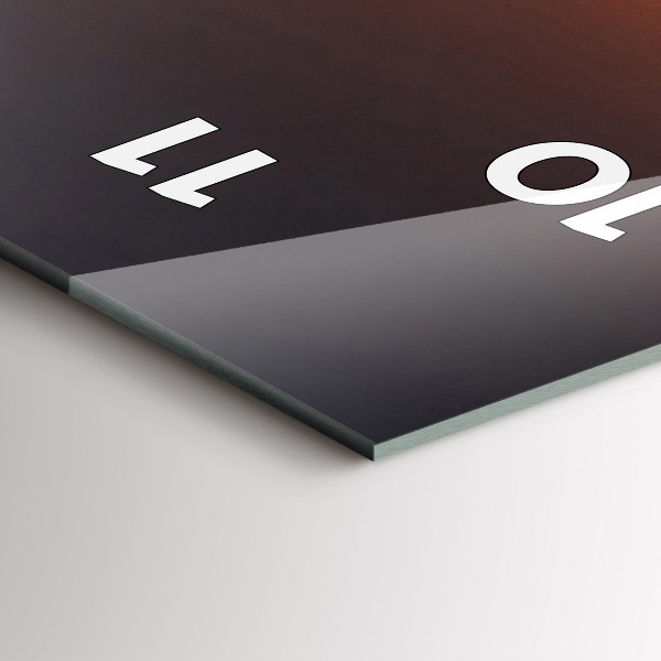 Modern vertical wall clock Runner and sunset