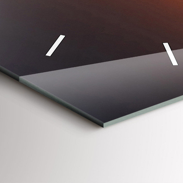 Modern vertical wall clock Runner and sunset