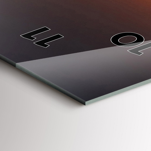 Modern vertical wall clock Runner and sunset