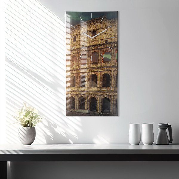 Modern vertical wall clock Roman Colosseum