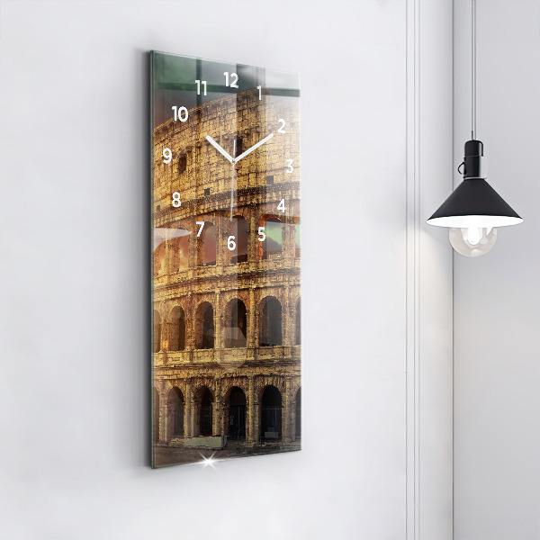 Modern vertical wall clock Roman Colosseum
