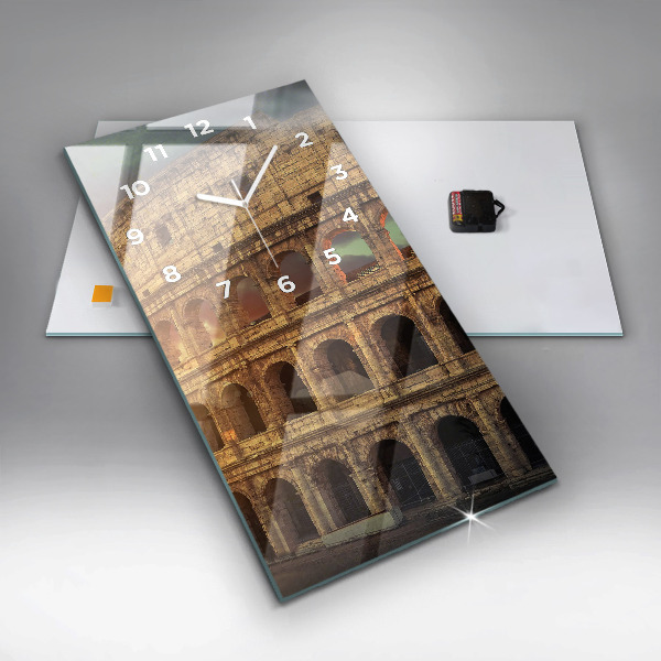 Modern vertical wall clock Roman Colosseum