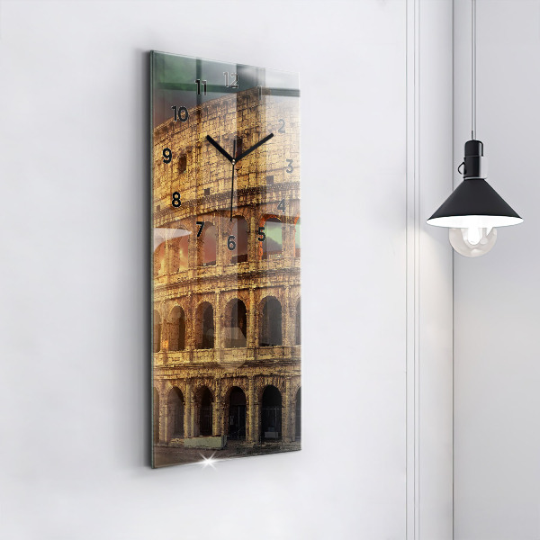 Modern vertical wall clock Roman Colosseum
