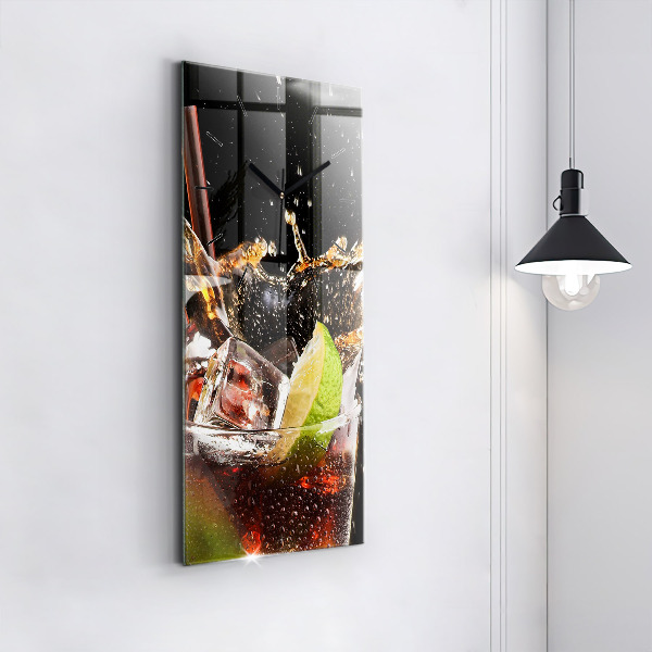 Modern vertical wall clock Drink with ice