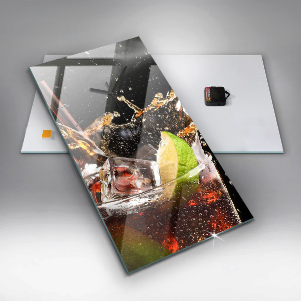 Modern vertical wall clock Drink with ice