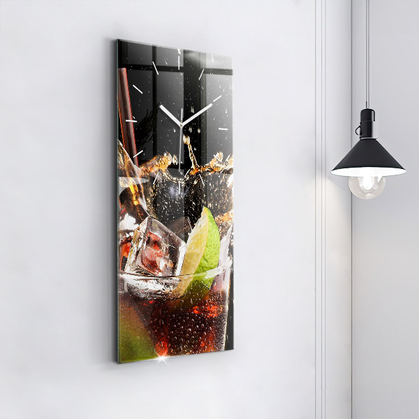 Modern vertical wall clock Drink with ice