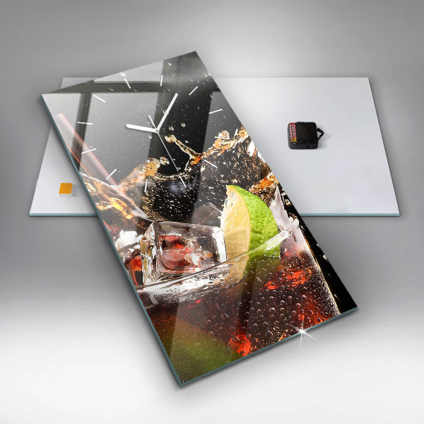Modern vertical wall clock Drink with ice