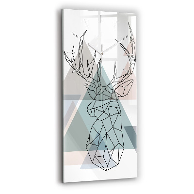Modern vertical wall clock Reindeer Scandinavian style